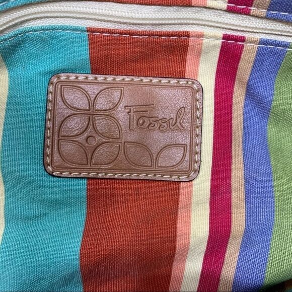 Fossil Khaki Canvas Shoulder Bag - Picture 11 of 13